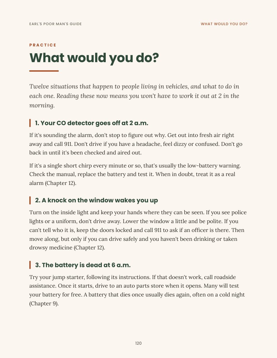 What would you do? scenarios page